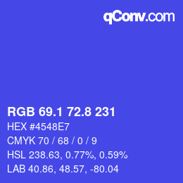 カラーコード: RGB 69.1 72.8 231 | qconv.com