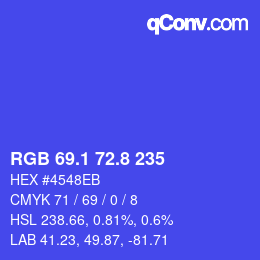 カラーコード: RGB 69.1 72.8 235 | qconv.com
