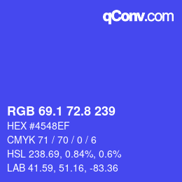 カラーコード: RGB 69.1 72.8 239 | qconv.com