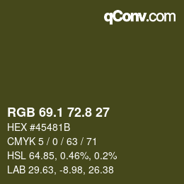 カラーコード: RGB 69.1 72.8 27 | qconv.com