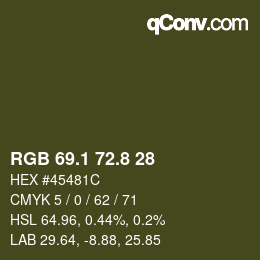 Color code: RGB 69.1 72.8 28 | qconv.com