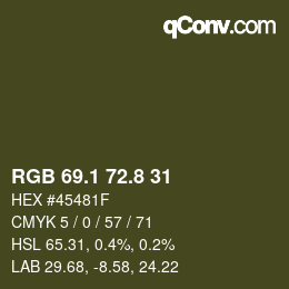 Color code: RGB 69.1 72.8 31 | qconv.com