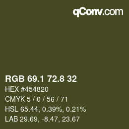 Color code: RGB 69.1 72.8 32 | qconv.com