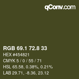 Color code: RGB 69.1 72.8 33 | qconv.com
