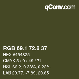 カラーコード: RGB 69.1 72.8 37 | qconv.com
