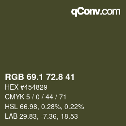 カラーコード: RGB 69.1 72.8 41 | qconv.com