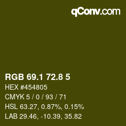 カラーコード: RGB 69.1 72.8 5 | qconv.com
