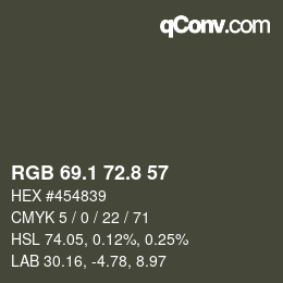 Color code: RGB 69.1 72.8 57 | qconv.com