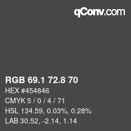 Color code: RGB 69.1 72.8 70 | qconv.com