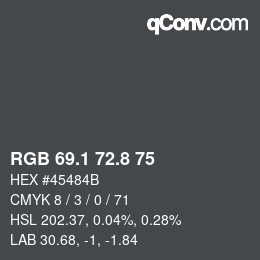 Color code: RGB 69.1 72.8 75 | qconv.com