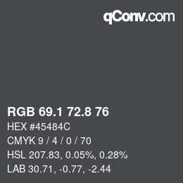 Color code: RGB 69.1 72.8 76 | qconv.com