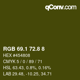 Color code: RGB 69.1 72.8 8 | qconv.com