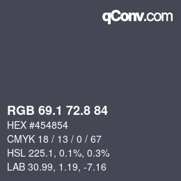 Color code: RGB 69.1 72.8 84 | qconv.com