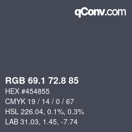 カラーコード: RGB 69.1 72.8 85 | qconv.com