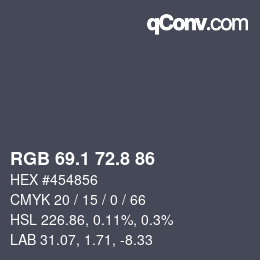 Color code: RGB 69.1 72.8 86 | qconv.com