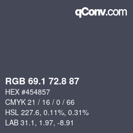 Color code: RGB 69.1 72.8 87 | qconv.com