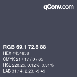 Color code: RGB 69.1 72.8 88 | qconv.com