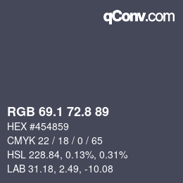 Color code: RGB 69.1 72.8 89 | qconv.com
