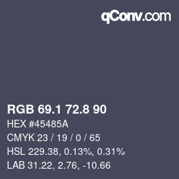 Color code: RGB 69.1 72.8 90 | qconv.com