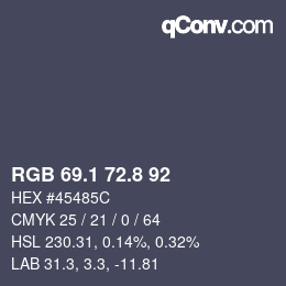 Color code: RGB 69.1 72.8 92 | qconv.com