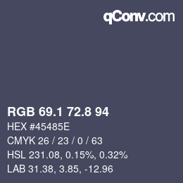 Color code: RGB 69.1 72.8 94 | qconv.com