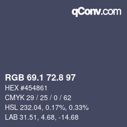 Color code: RGB 69.1 72.8 97 | qconv.com