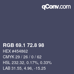Color code: RGB 69.1 72.8 98 | qconv.com