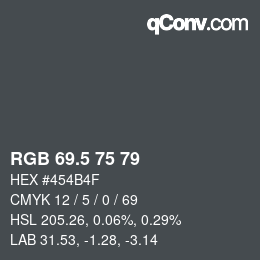 颜色代码: RGB 69.5 75 79 | qconv.com