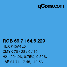 カラーコード: RGB 69.7 164.6 229 | qconv.com