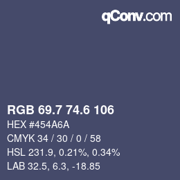 カラーコード: RGB 69.7 74.6 106 | qconv.com