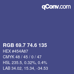 カラーコード: RGB 69.7 74.6 135 | qconv.com