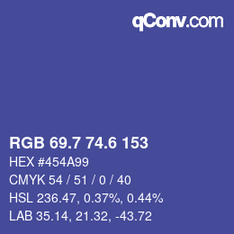 カラーコード: RGB 69.7 74.6 153 | qconv.com