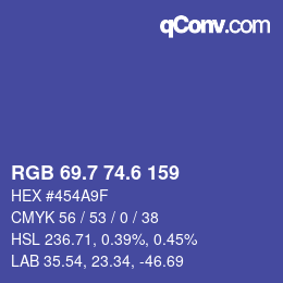 カラーコード: RGB 69.7 74.6 159 | qconv.com