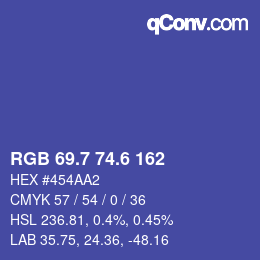 カラーコード: RGB 69.7 74.6 162 | qconv.com