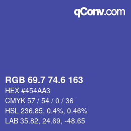 カラーコード: RGB 69.7 74.6 163 | qconv.com