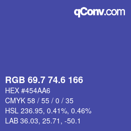 カラーコード: RGB 69.7 74.6 166 | qconv.com