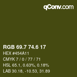 カラーコード: RGB 69.7 74.6 17 | qconv.com