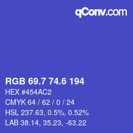 カラーコード: RGB 69.7 74.6 194 | qconv.com