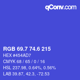 カラーコード: RGB 69.7 74.6 215 | qconv.com