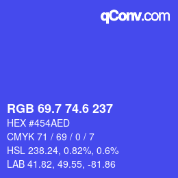 カラーコード: RGB 69.7 74.6 237 | qconv.com