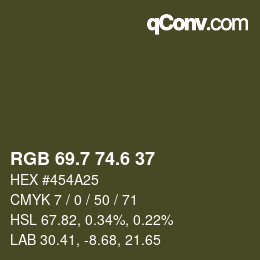 カラーコード: RGB 69.7 74.6 37 | qconv.com