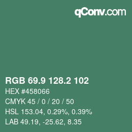 Color code: RGB 69.9 128.2 102 | qconv.com