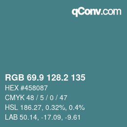 Color code: RGB 69.9 128.2 135 | qconv.com