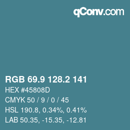 Color code: RGB 69.9 128.2 141 | qconv.com