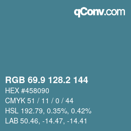 Color code: RGB 69.9 128.2 144 | qconv.com