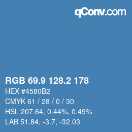 Color code: RGB 69.9 128.2 178 | qconv.com