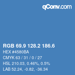 カラーコード: RGB 69.9 128.2 186.6 | qconv.com