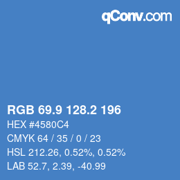 Color code: RGB 69.9 128.2 196 | qconv.com