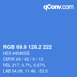 Color code: RGB 69.9 128.2 222 | qconv.com