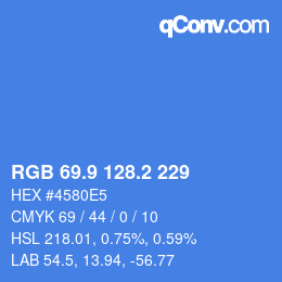 Color code: RGB 69.9 128.2 229 | qconv.com